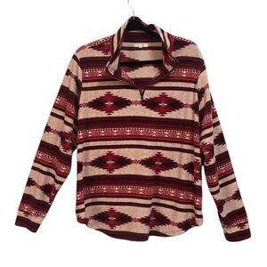 Maurices Womens Aztec Fleece 1/4 Zip Pullover Sweatshirt Size 1X